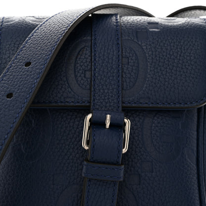 Gucci Piuma Calfskin Jumbo GG Embossed Messenger Bag Blue 8 of 10