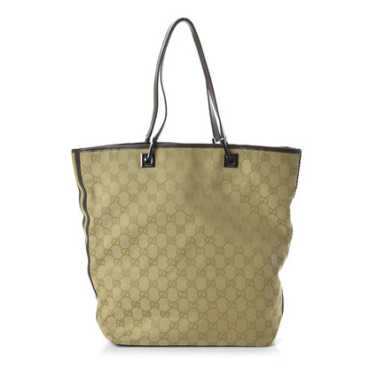 Gucci Monogram Web Large Bucket Tote Brown 1 of 11