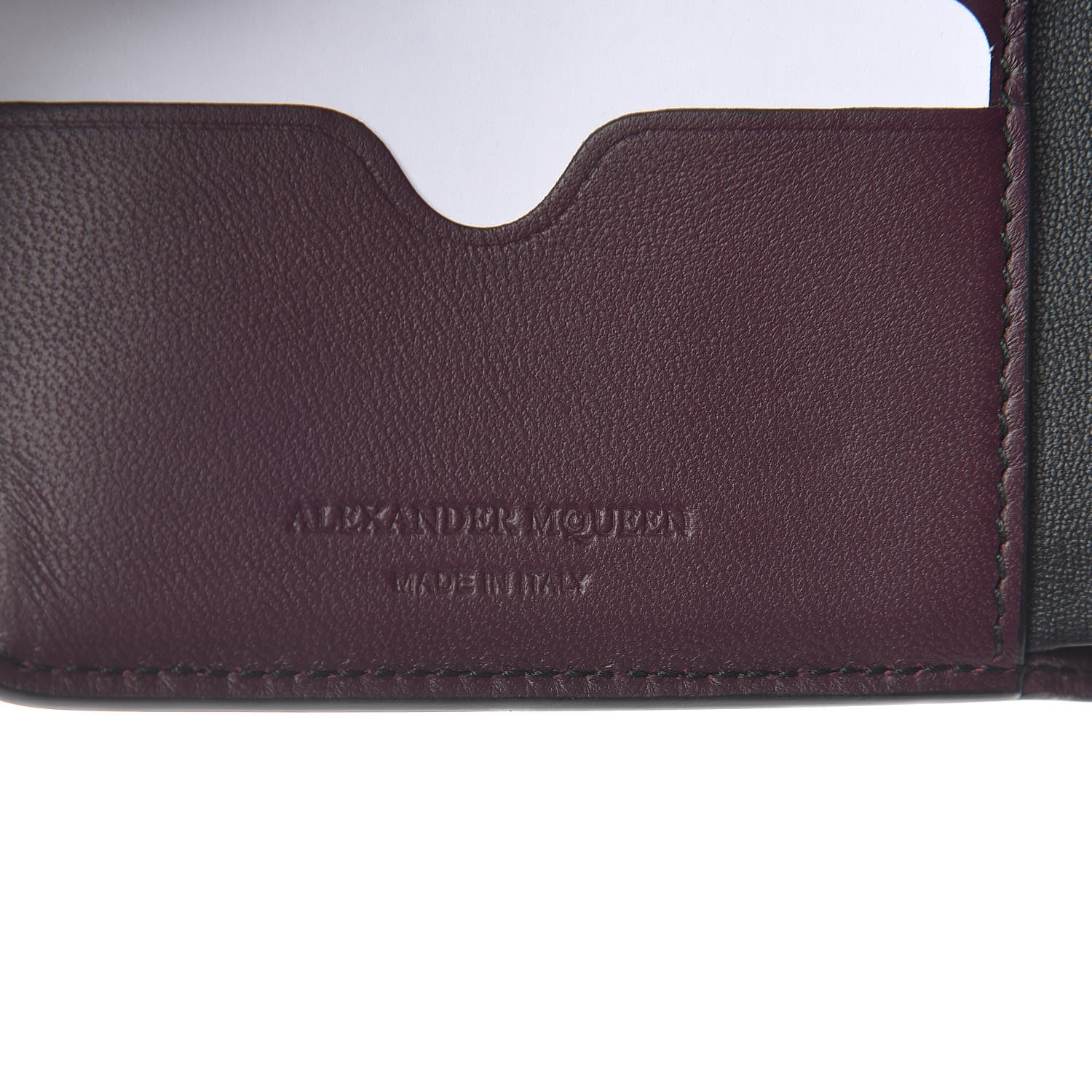 Alexander McQueen Calfskin Floral Print Skull French Wallet Black 6 of 8