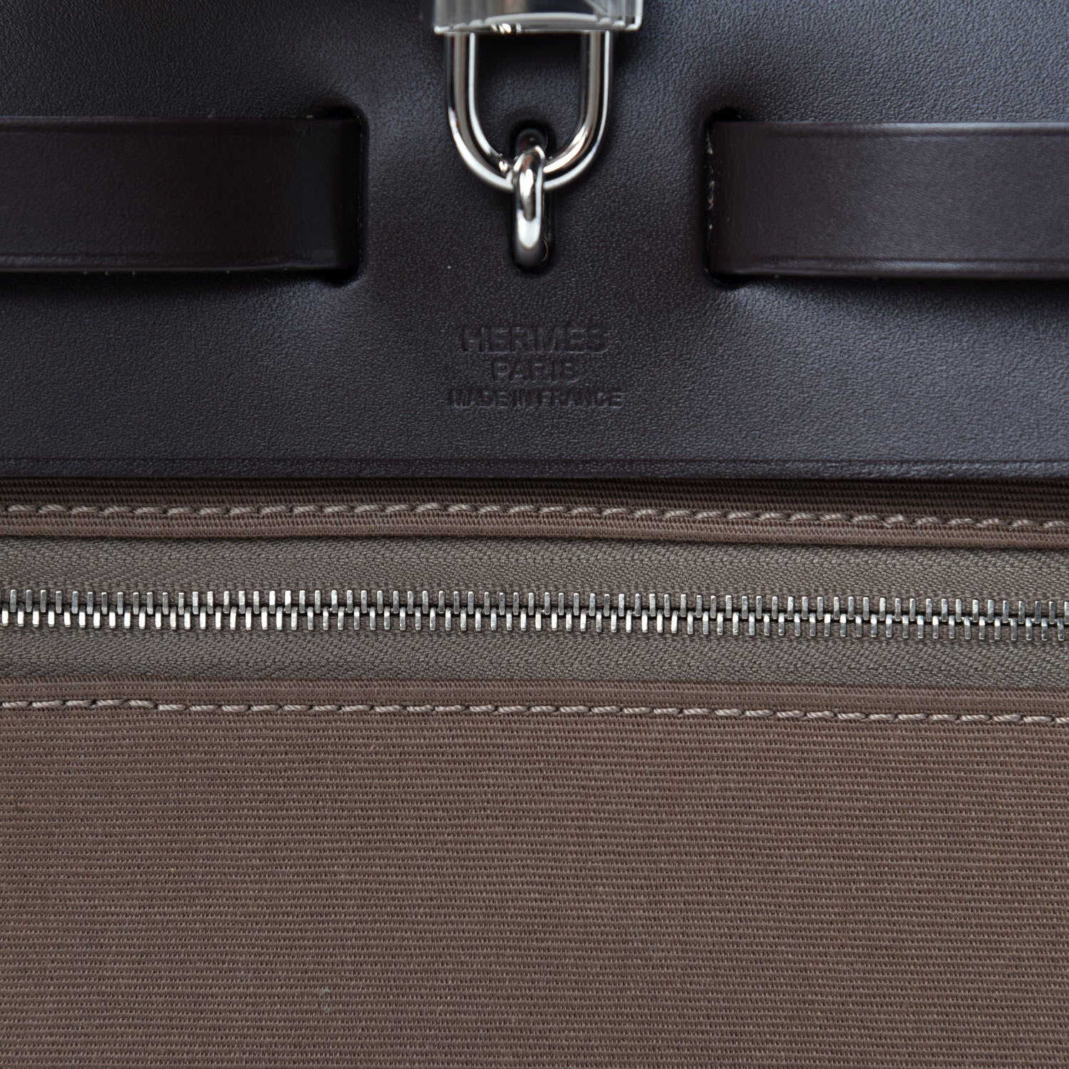 Hermes Vache Hunter Toile Herbag Zip 31 PM Etoupe Ebene 9 of 11