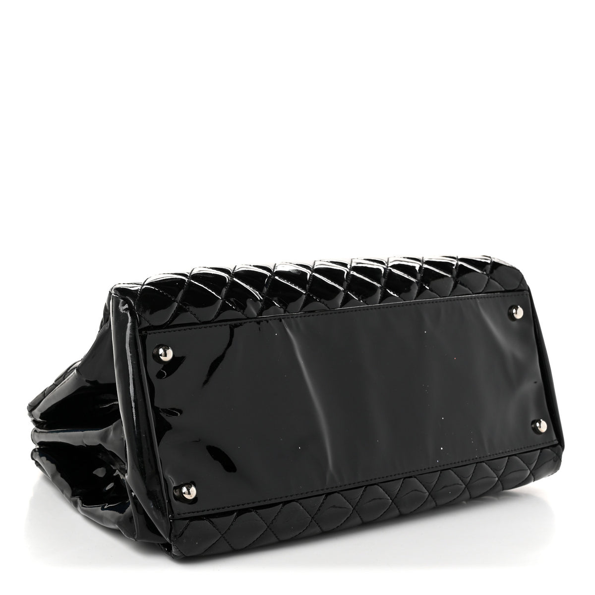 Chanel Patent Quilted Large Just Mademoiselle Bowling Bag Black 4 of 10