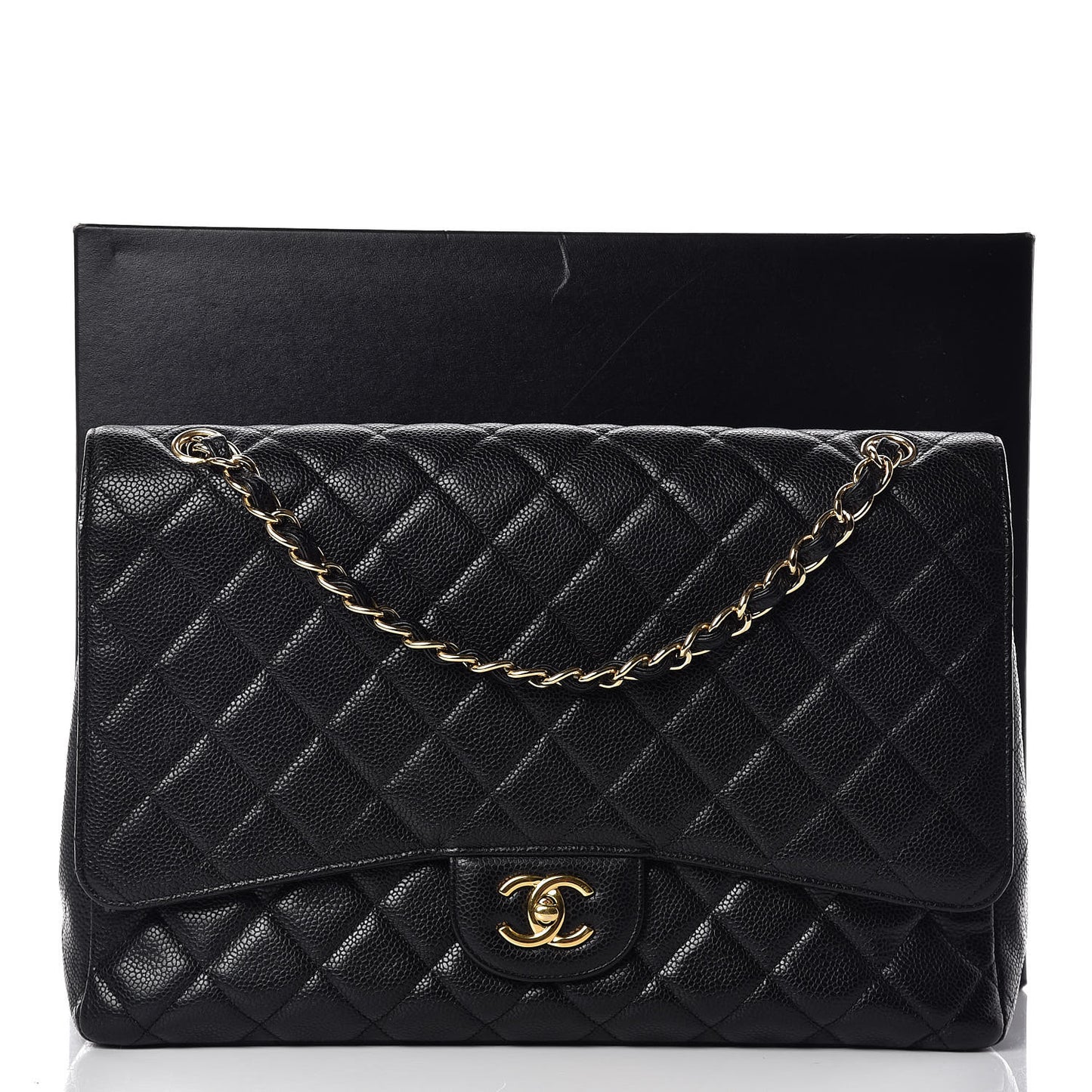 Caviar Quilted Maxi Single Flap Black