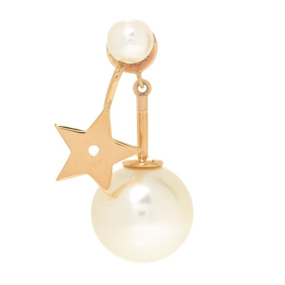 Christian Dior Pearl Strass My ABCDior Tribale Star Earring Aged Gold 1 of 5