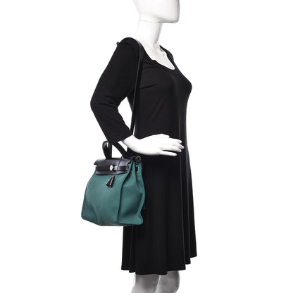 Hermes Vache Hunter Toile Herbag Zip 31 PM Malachite 3 of 13