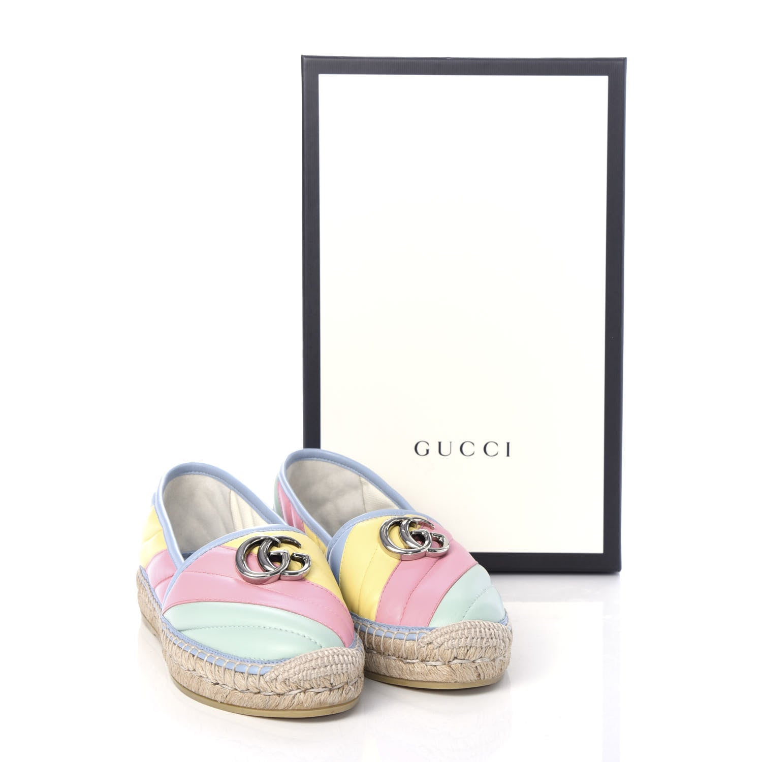 Gucci Nappa Matelasse Diagonal GG Marmont Espadrilles 36 Multicolor Pastel 11 of 11
