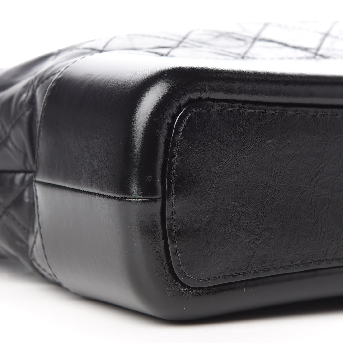 Aged Calfskin Quilted Medium Gabrielle Hobo Black