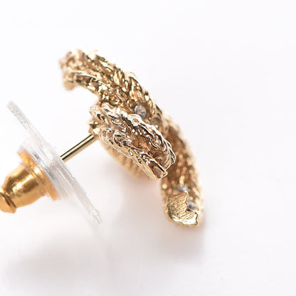 Chanel Crystal Twisted CC Earrings Gold 7 of 10