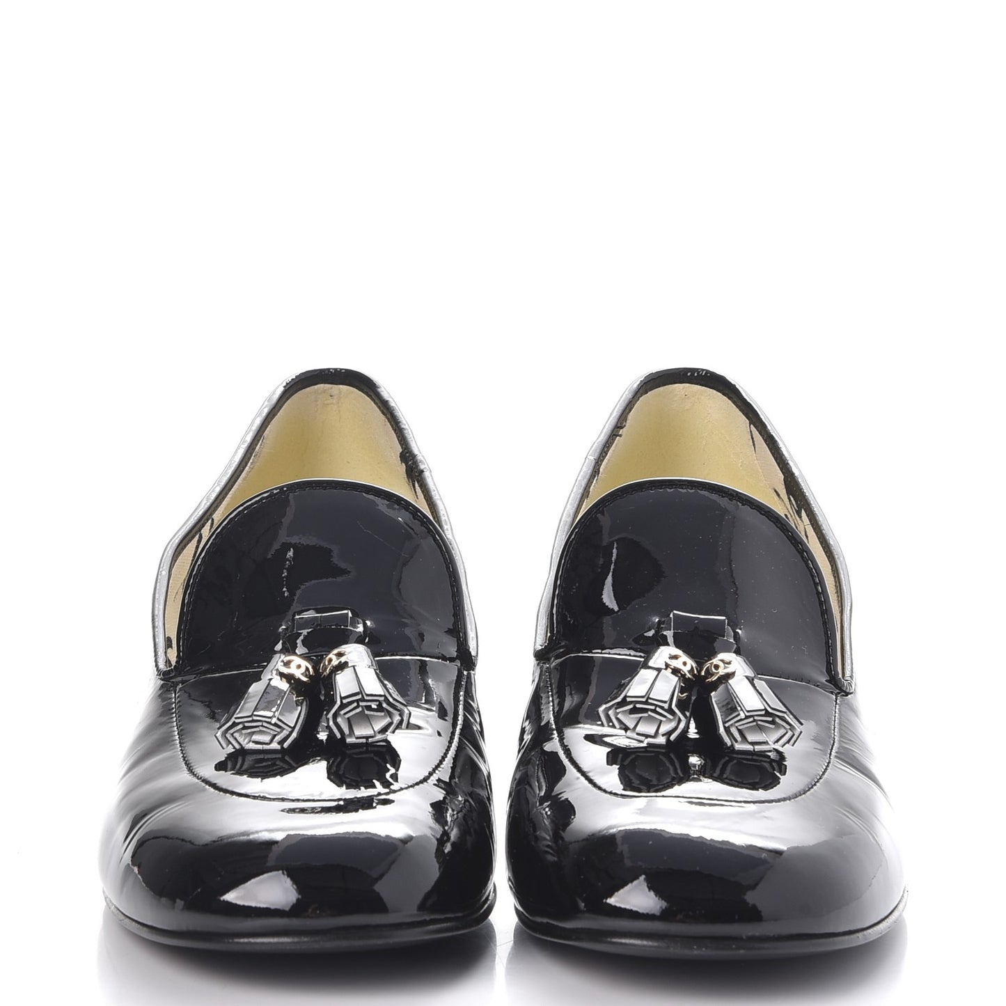 Patent Tassel Moccasin Loafers 41 Black