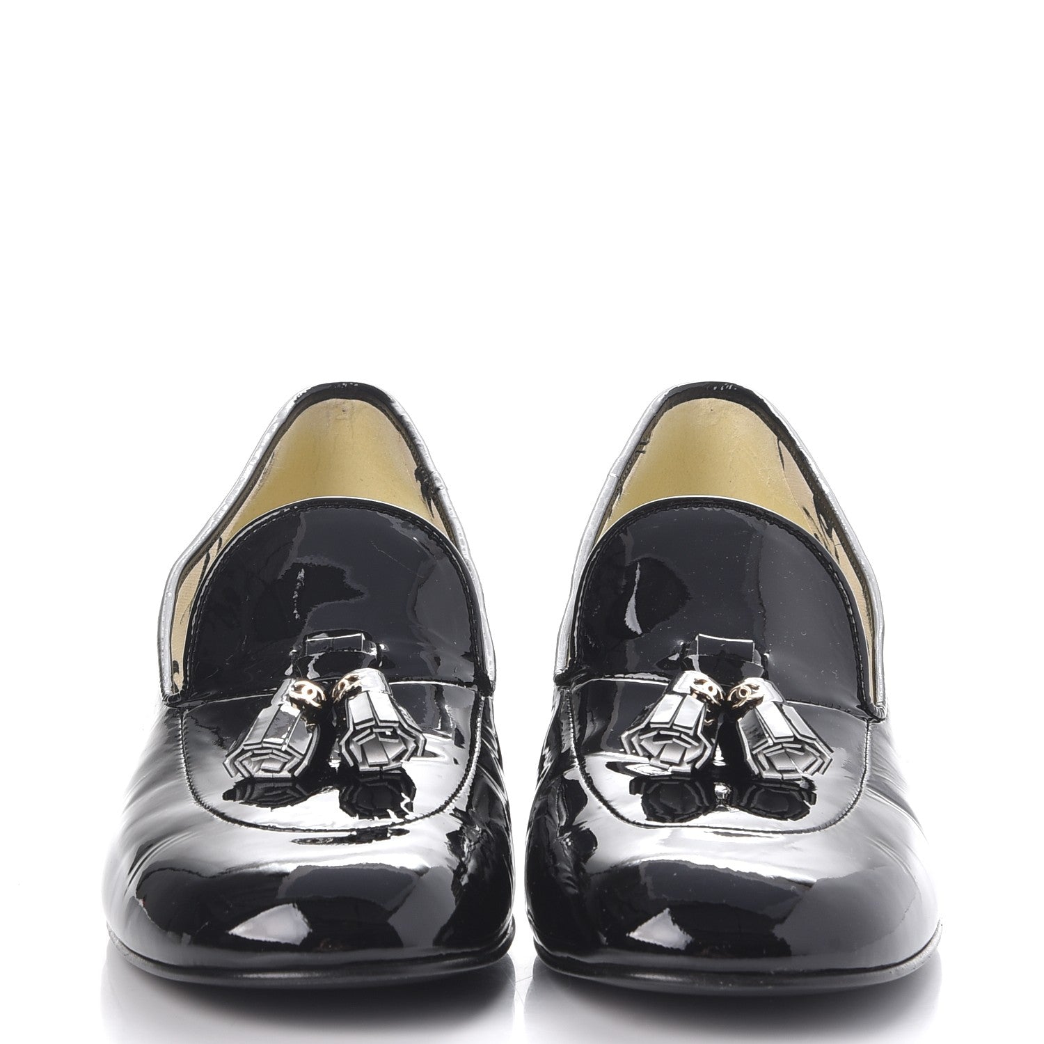Chanel Patent Tassel Moccasin Loafers 41 Black 2 of 8