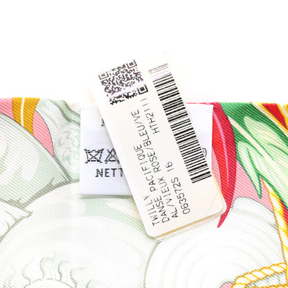 Hermes Silk La Danse Pacifique Twilly Vieux Rose Bleu Vert 4 of 4