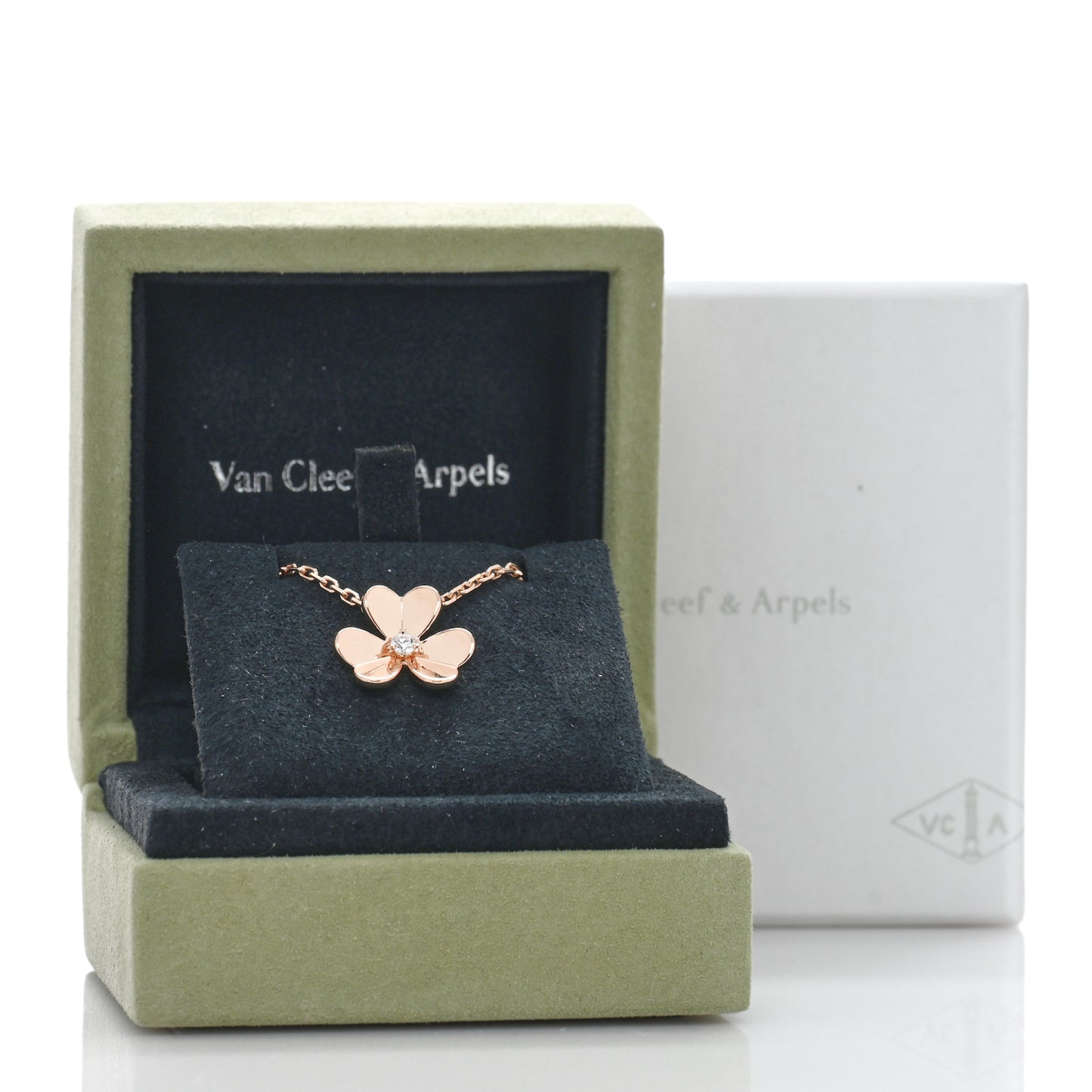 18K Rose Gold Diamond Small Frivole Pendant Necklace