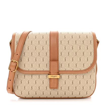 Saint Laurent Canvas All-Over Monogram Small Le Monogramme Satchel Beige Kaki Brown Gold 1 of 10
