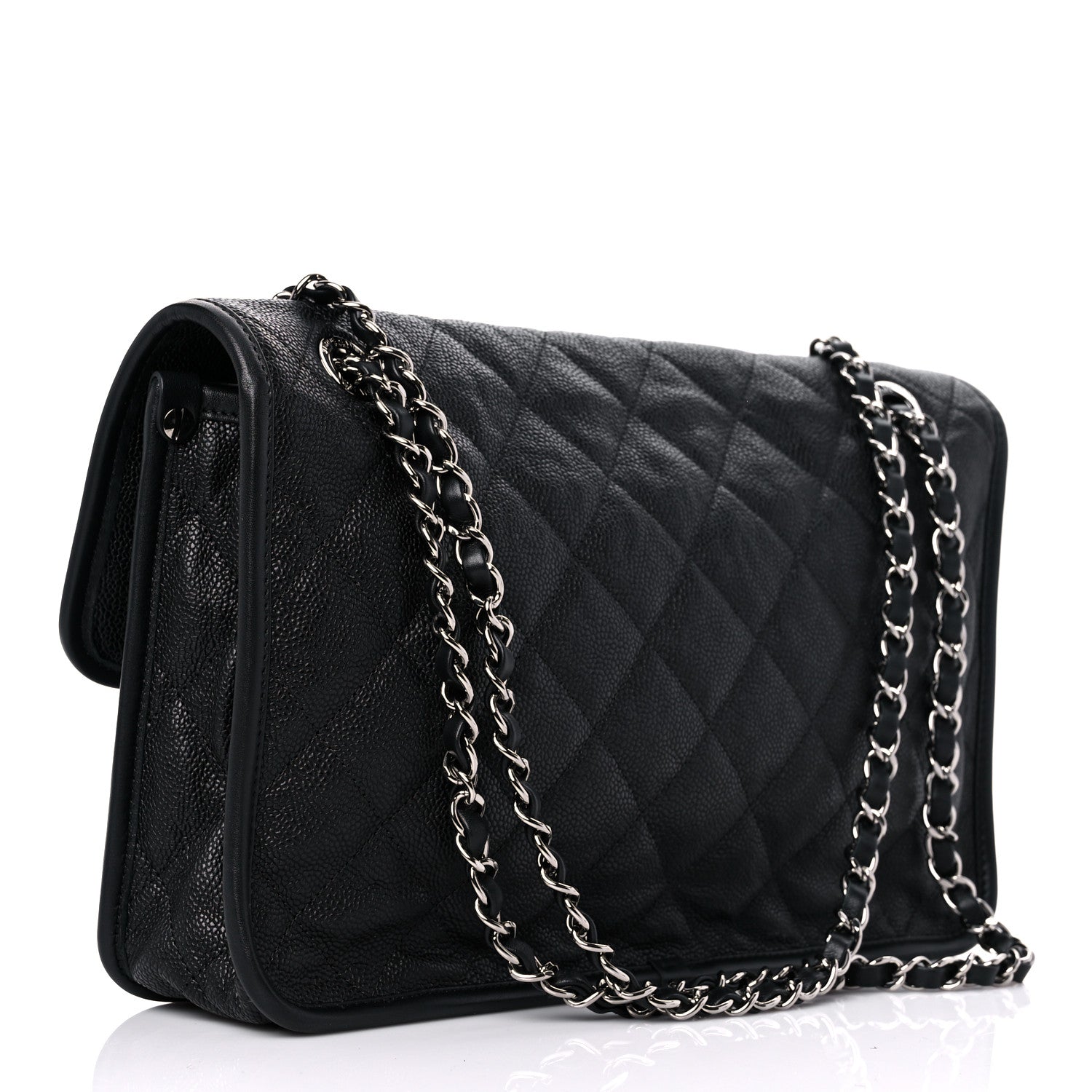 Chanel Caviar Quilted Large French Riviera Flap Black 3 of 12