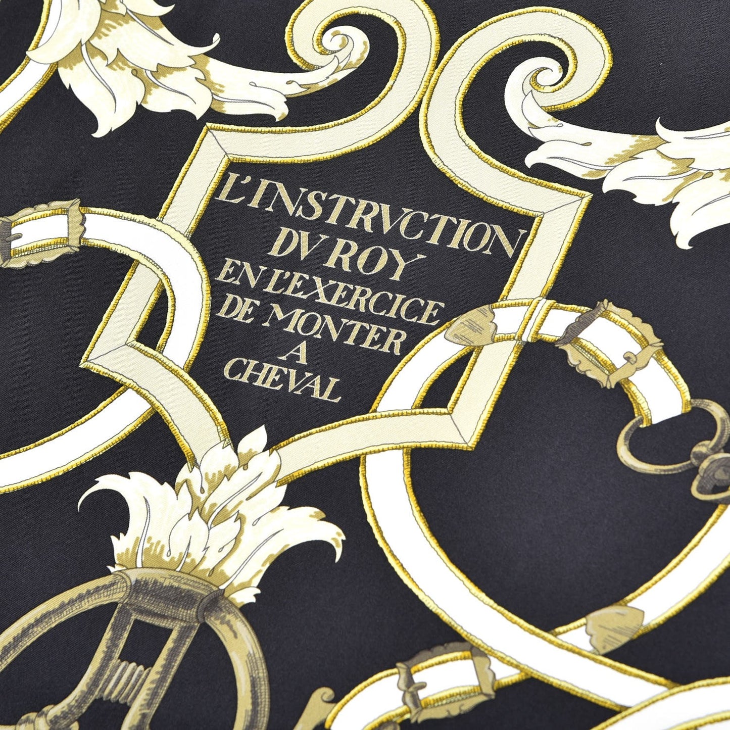 Silk Scarf L'Instruction Du Roy Scarf 90 Black Gold