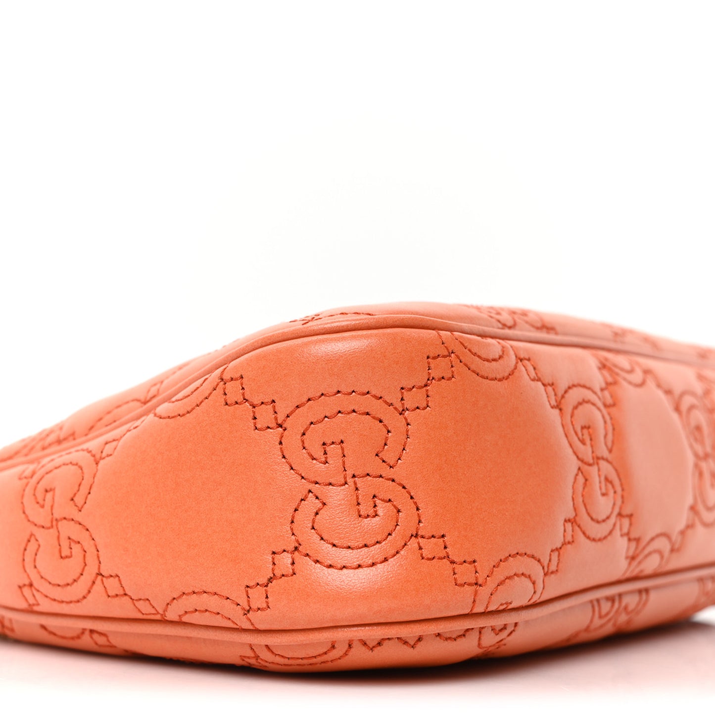 Calfskin GG Matelasse Chain Handbag Deep Orange Natural