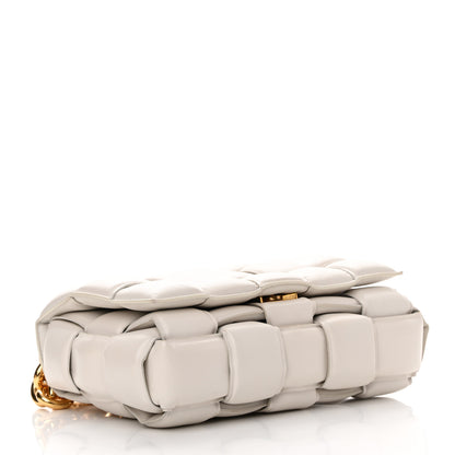 Bottega Veneta Lambskin Maxi Intreccio Padded Chain Cassette Crossbody Bag White 4 of 13
