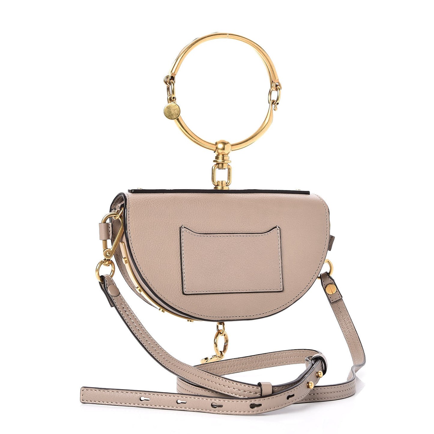 Calfskin Small Nile Bracelet Minaudiere Bag Motty Grey