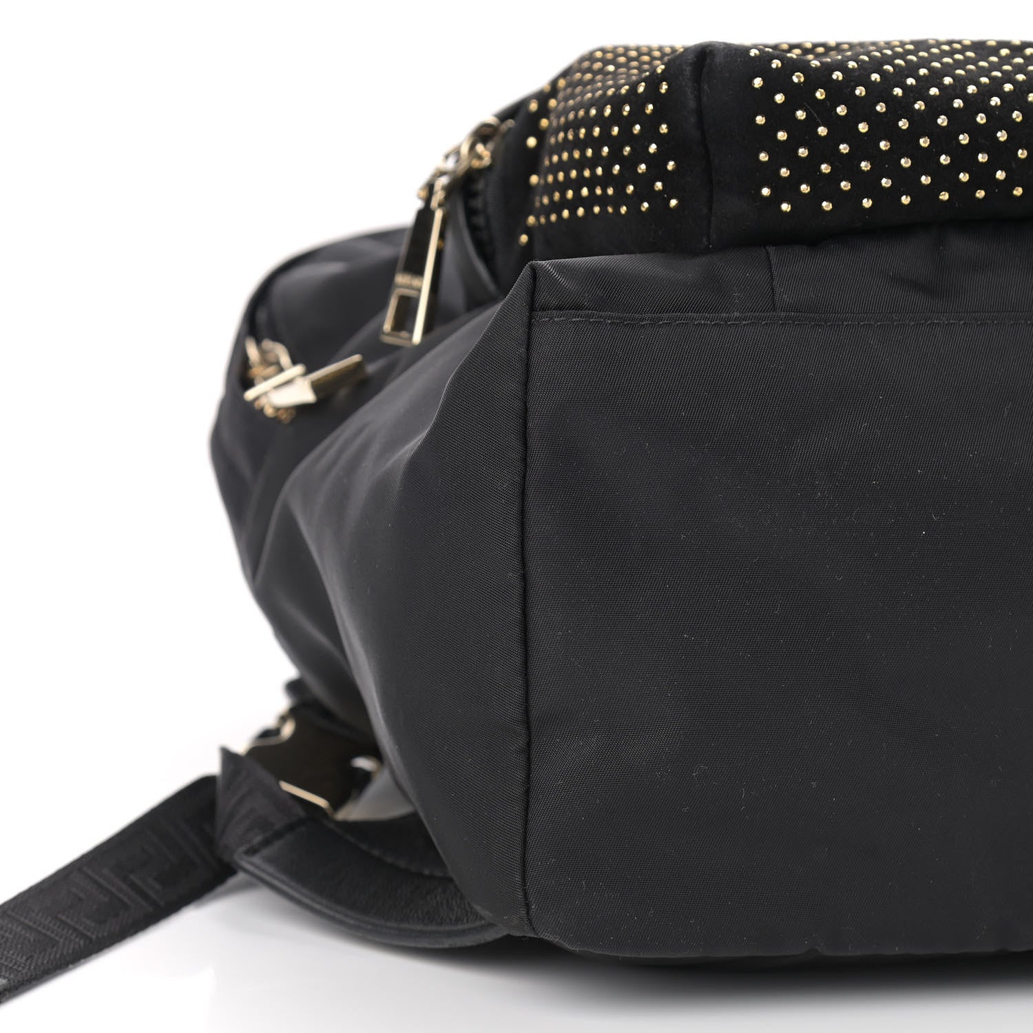 Versace Nylon Goatskin Studded Palazzo Medusa Backpack Black 8 of 11