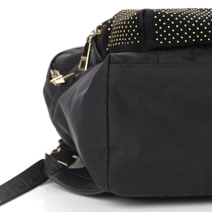 Versace Nylon Goatskin Studded Palazzo Medusa Backpack Black 8 of 11
