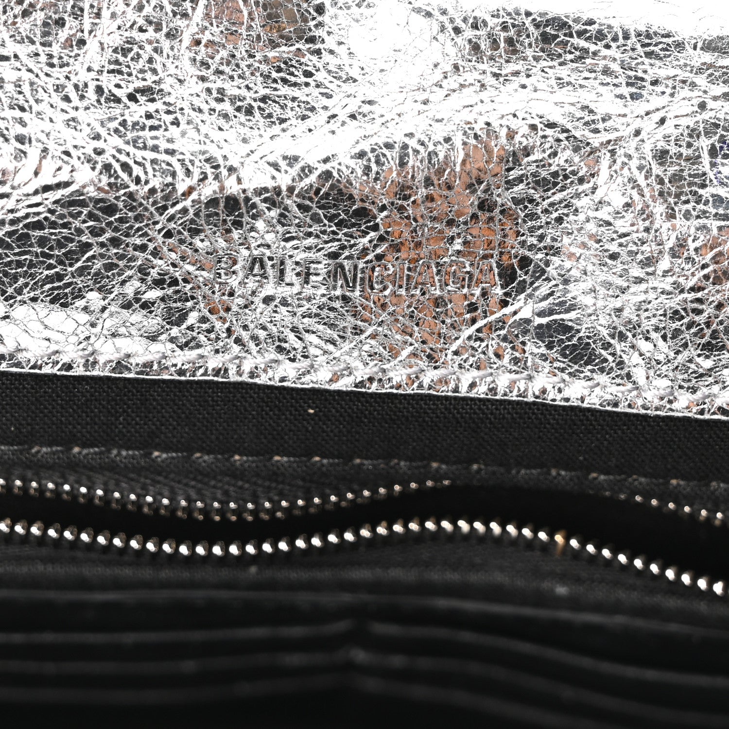 Balenciaga Metallized Arena Calfskin MIni Monaco Chain Shoulder Bag Silver 6 of 9