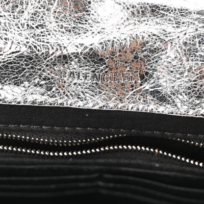 Balenciaga Metallized Arena Calfskin MIni Monaco Chain Shoulder Bag Silver 6 of 9