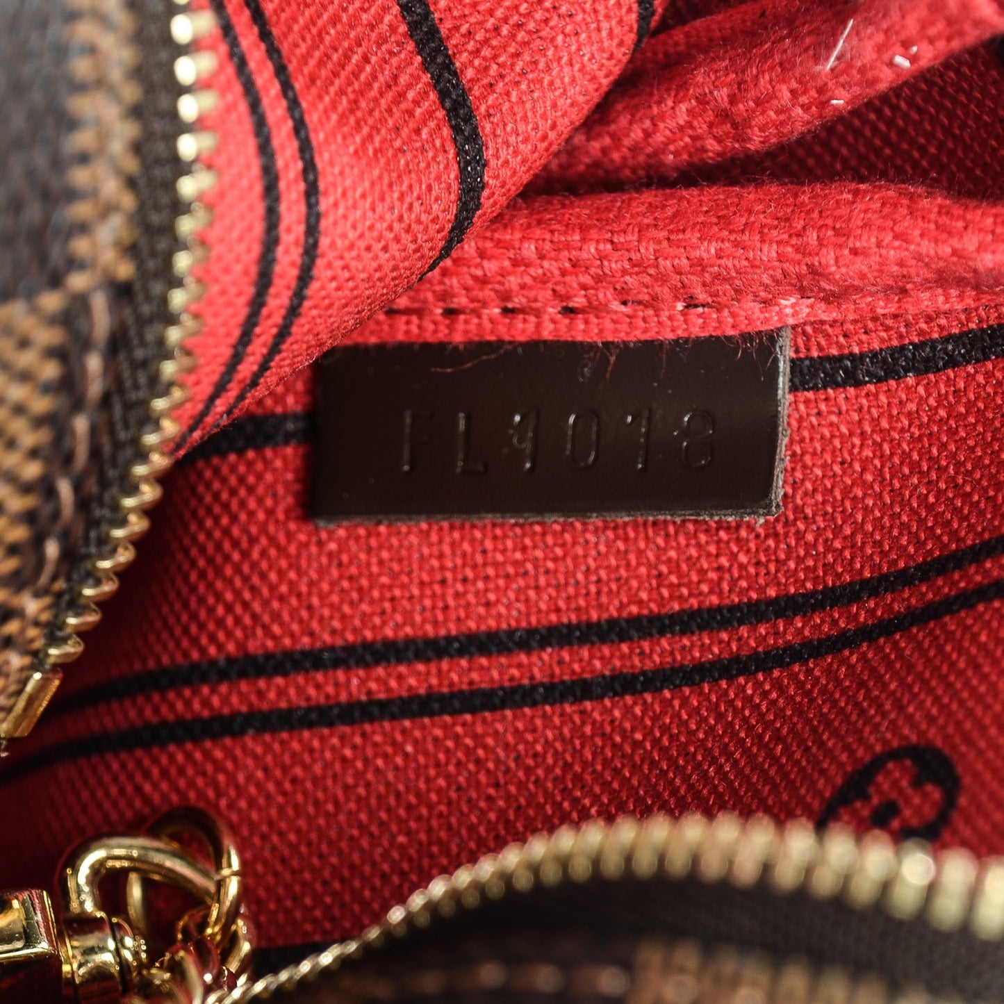 Damier Ebene Complice Trunks and Bags Mini Pochette Accessories Red