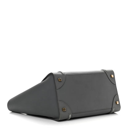 Celine Drummed Calfskin Mini Luggage Kohl 3 of 17