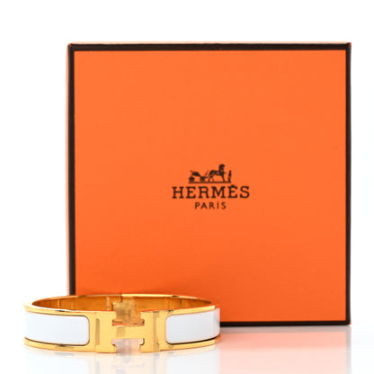 Hermes Enamel Narrow Clic Clac H Bracelet PM White 5 of 5
