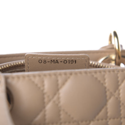 Christian Dior Lambskin Cannage Large Lady Dior Beige 9 of 9