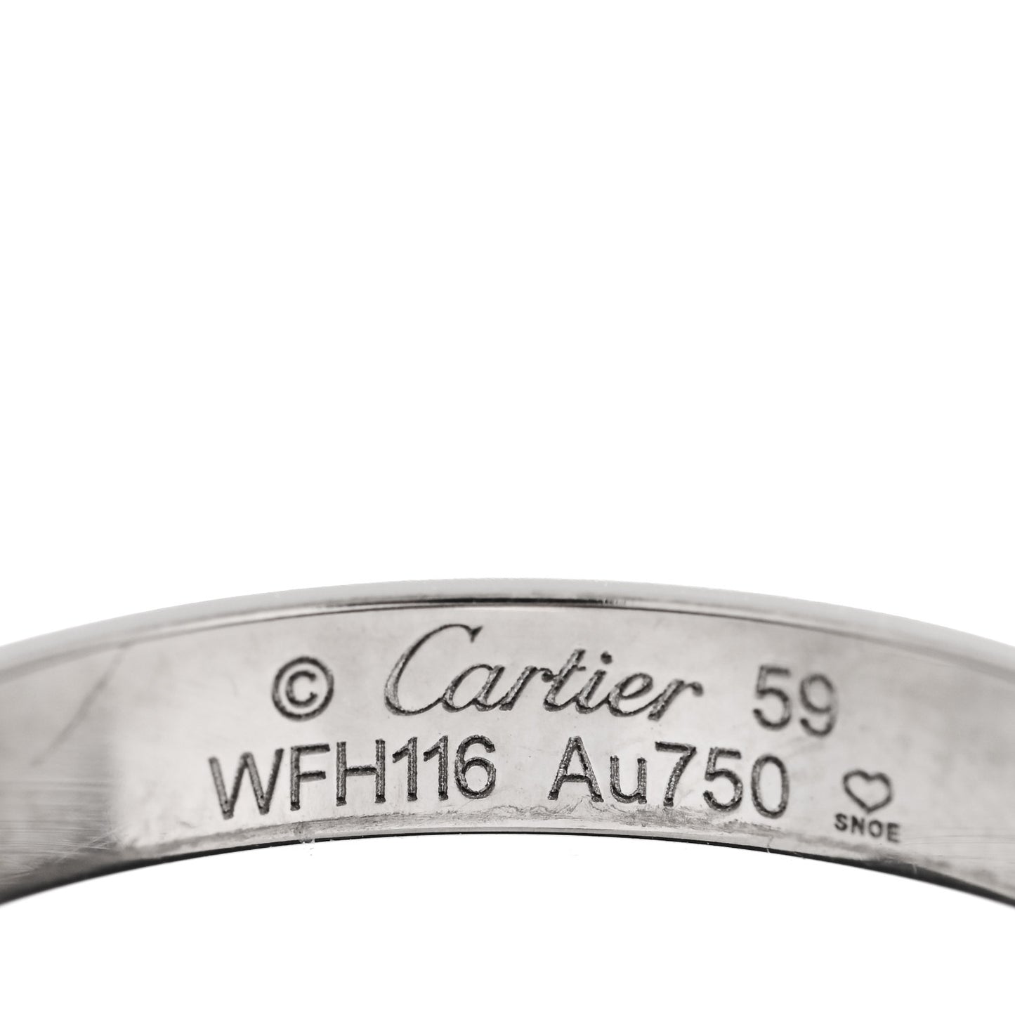 18K White Gold 3.5mm LOVE Wedding Band Ring 59 8.75