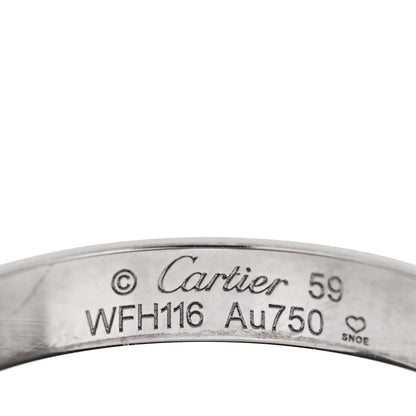 Cartier 18K White Gold 3.5mm LOVE Wedding Band Ring 59 8.75 5 of 5
