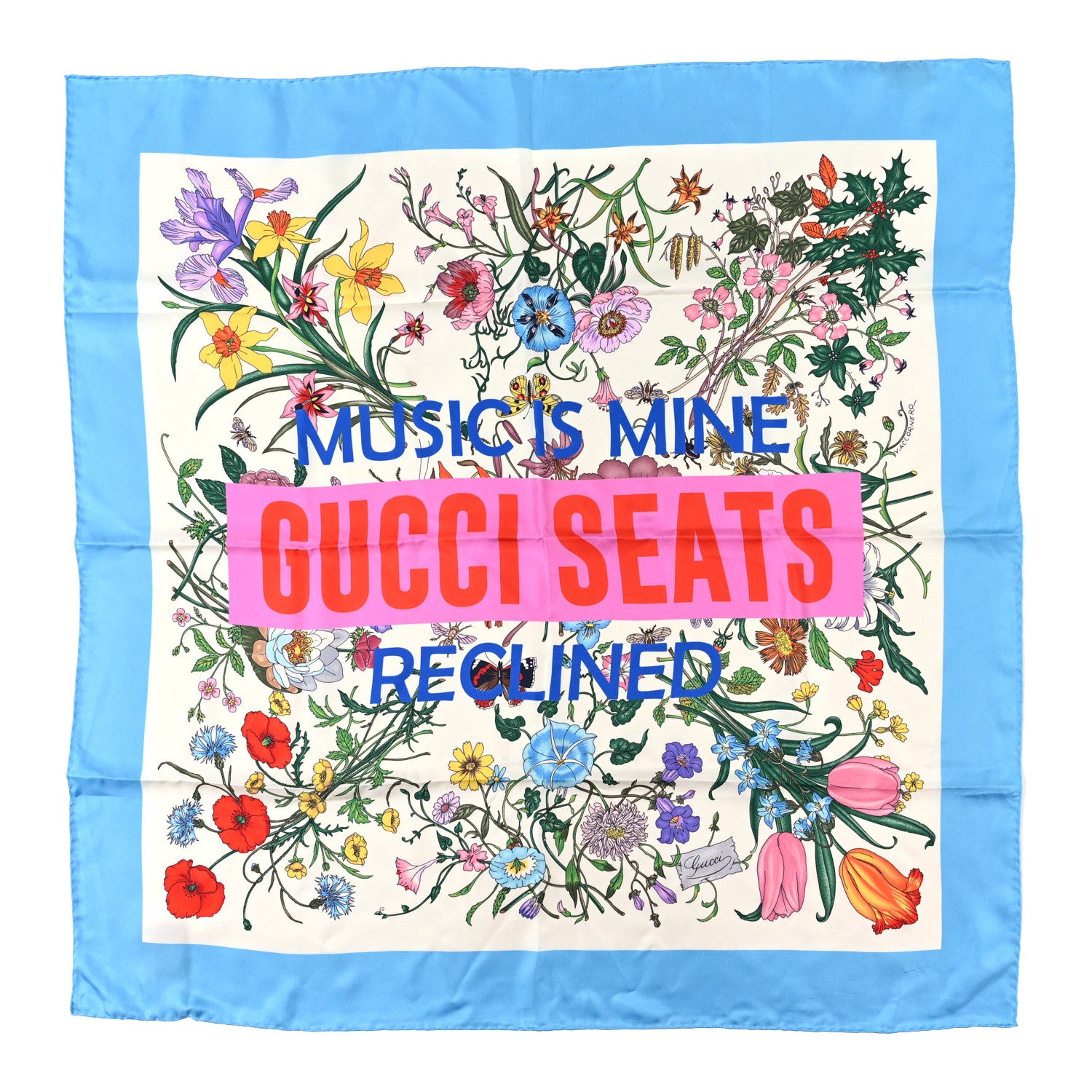 Gucci X Sony Silk Flora Square Scarf Multicolor 1 of 4