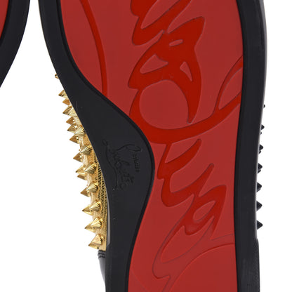Christian Louboutin Calfskin Laminato Dino Spikes Yang Louis Flat Sneakers 46 Black Gold 9 of 10
