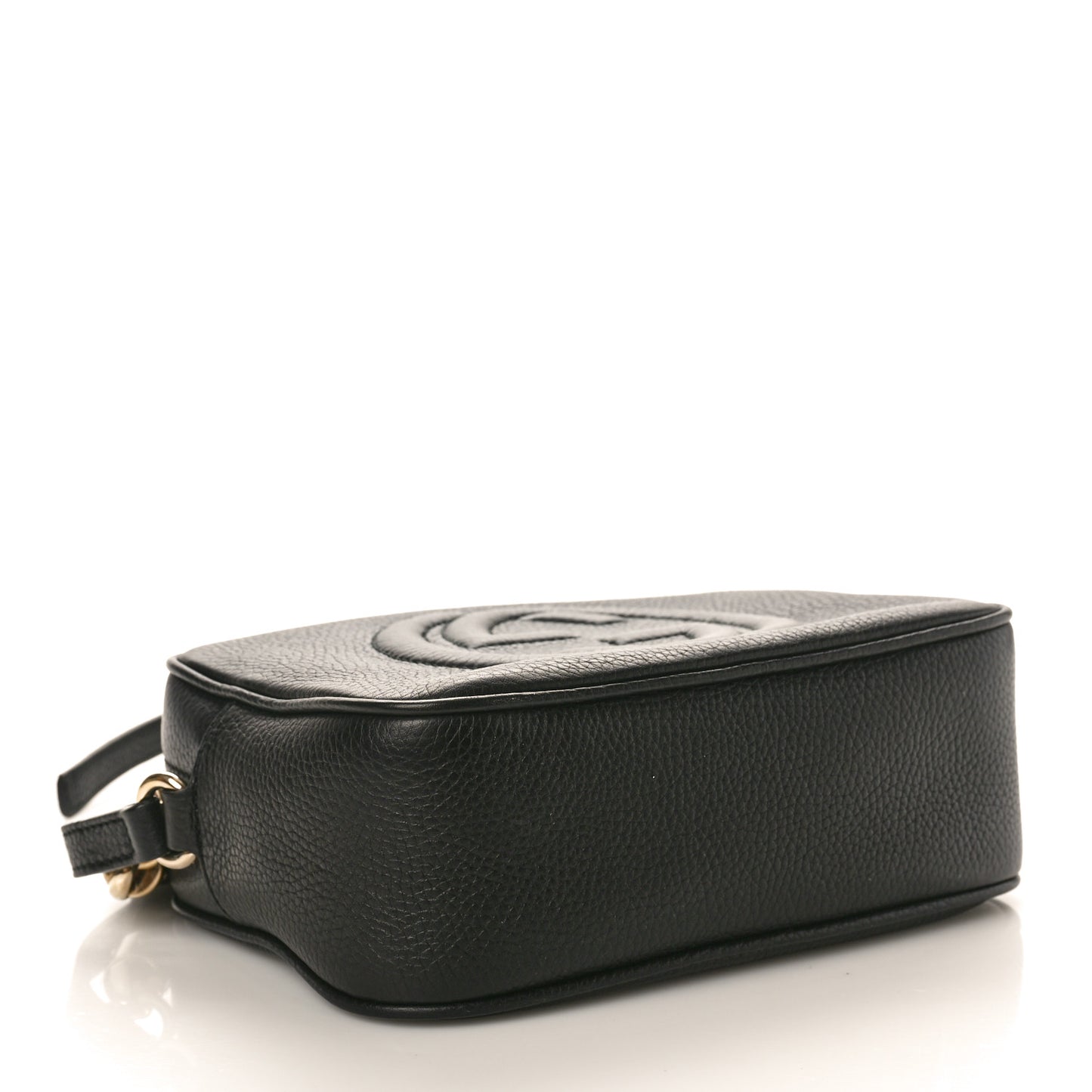 Pebbled Calfskin Small Soho Disco Bag Black