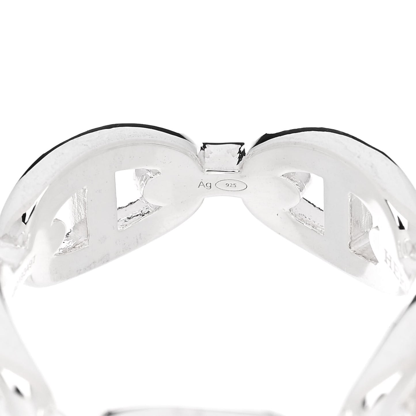 Sterling Silver PM Chaine d'Ancre Enchainee Band Ring 56 7.75