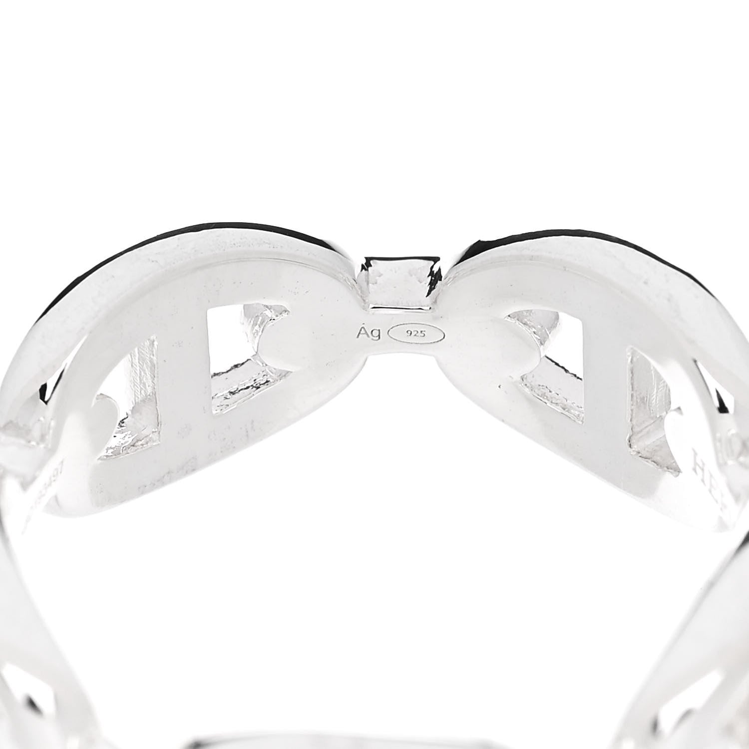 Hermes Sterling Silver PM Chaine d'Ancre Enchainee Band Ring 56 7.75 5 of 7