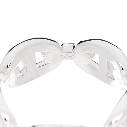 Hermes Sterling Silver PM Chaine d'Ancre Enchainee Band Ring 56 7.75 5 of 7