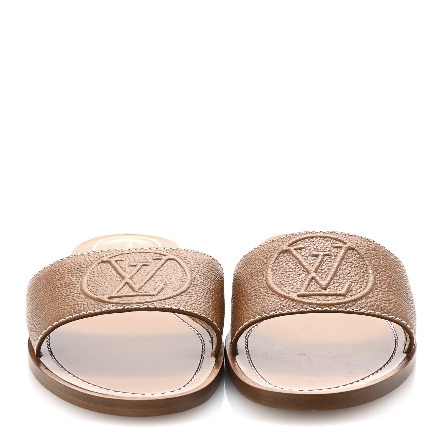 Louis Vuitton Calfskin Lock It Flat Mule 40 Cognac 3 of 9