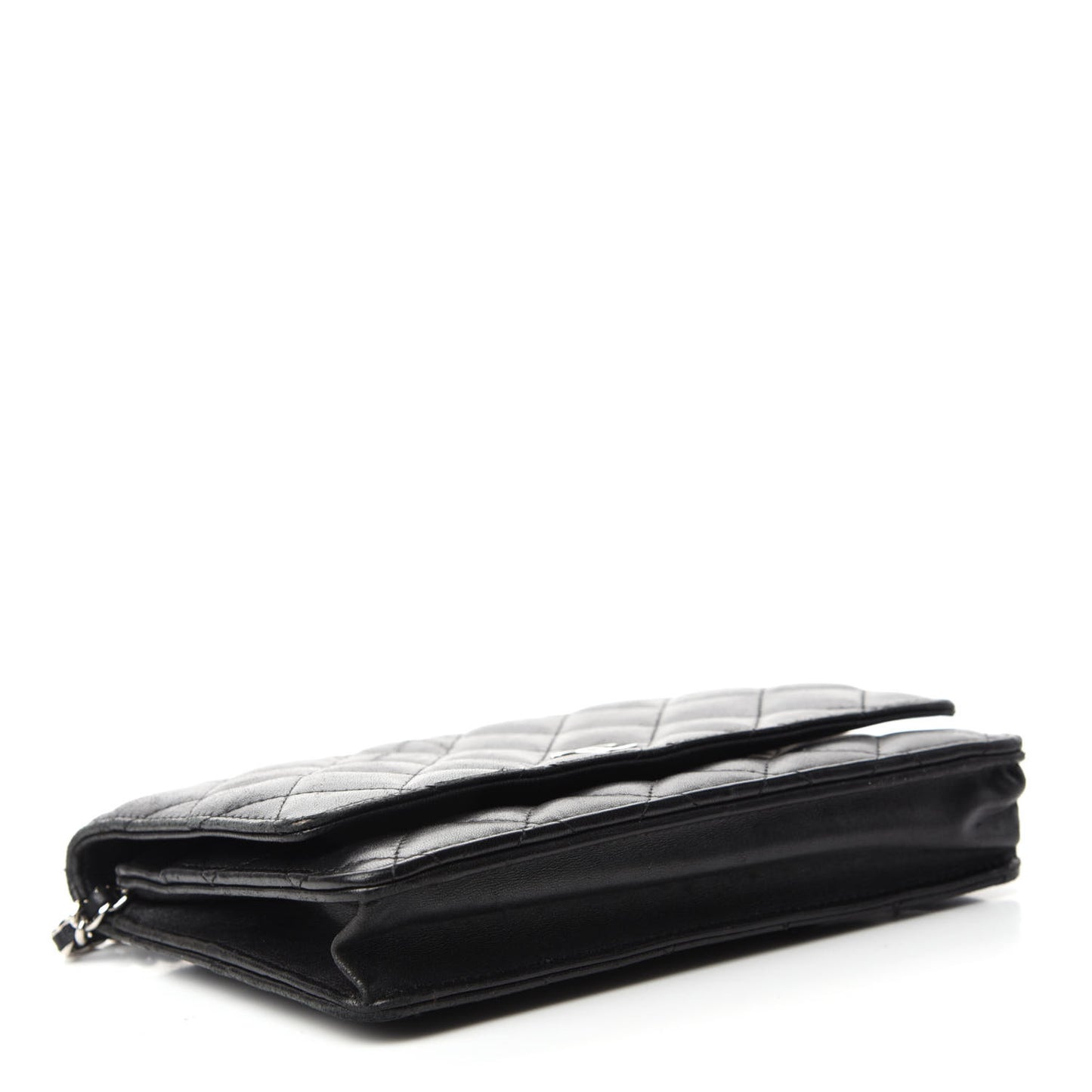 Lambskin Quilted Wallet On Chain WOC Black