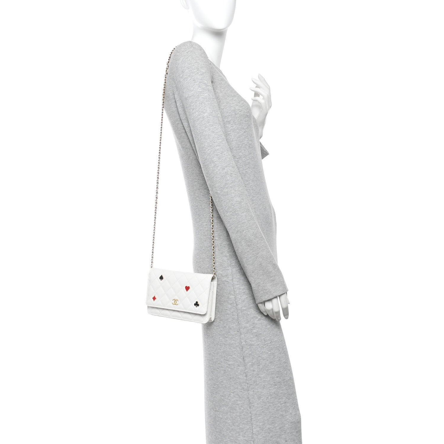 Chanel Caviar Quilted Enamel Coco Casino Wallet On Chain WOC White 2 of 12