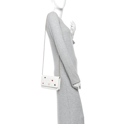 Chanel Caviar Quilted Enamel Coco Casino Wallet On Chain WOC White 2 of 12