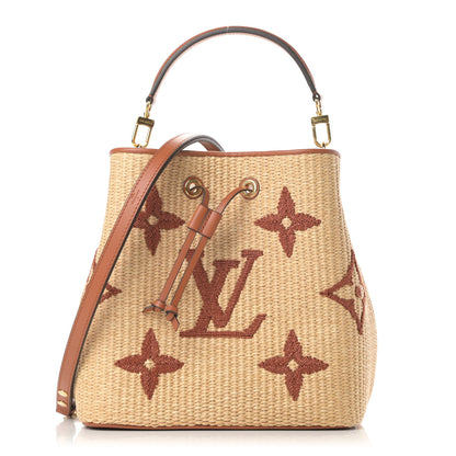 Louis Vuitton Raffia Calfskin Monogram Neonoe MM Tan 1 of 12