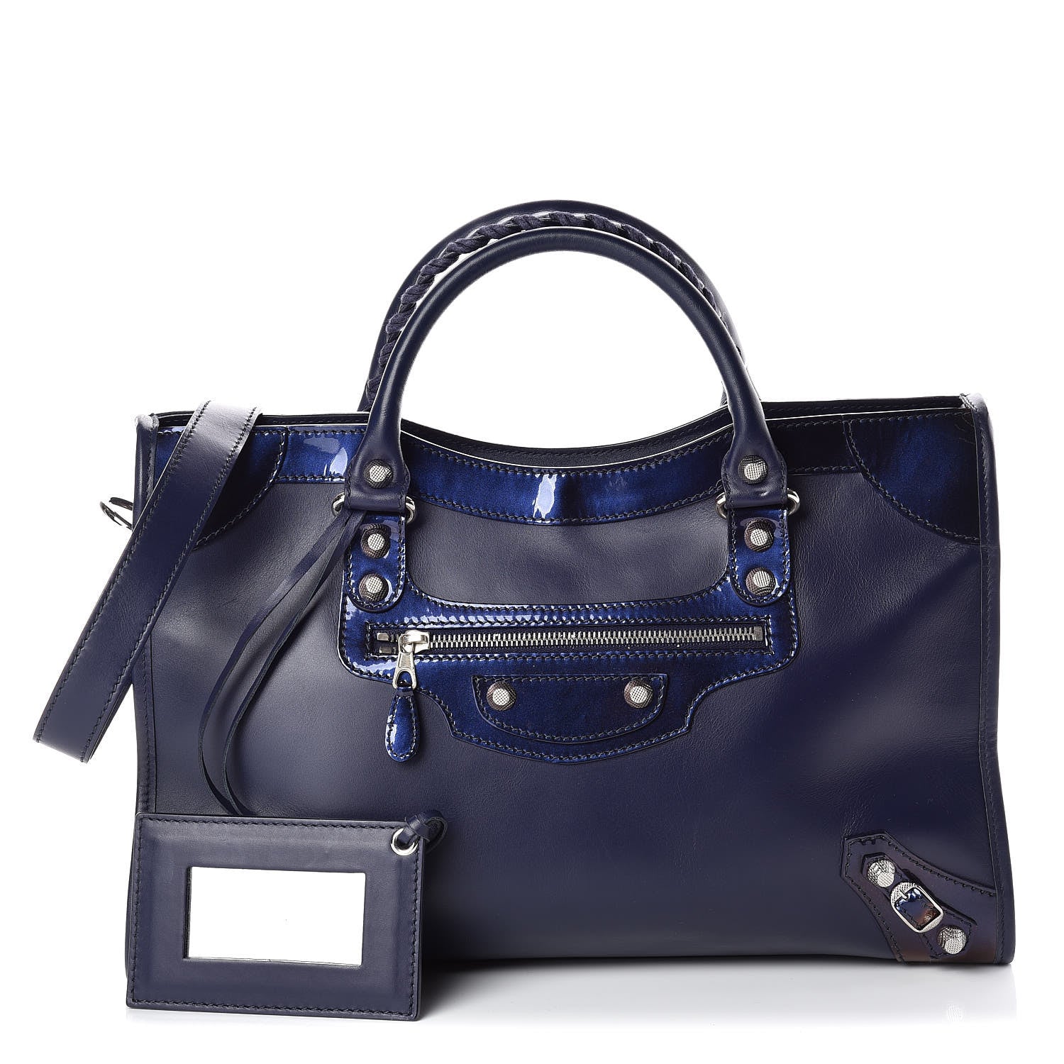 Balenciaga Smooth Calfskin Metallic Patent Giant 12 Silver Hardware City Ultraviolet 1 of 14