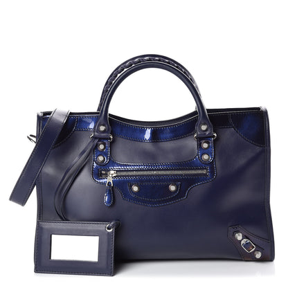 Balenciaga Smooth Calfskin Metallic Patent Giant 12 Silver Hardware City Ultraviolet 1 of 14
