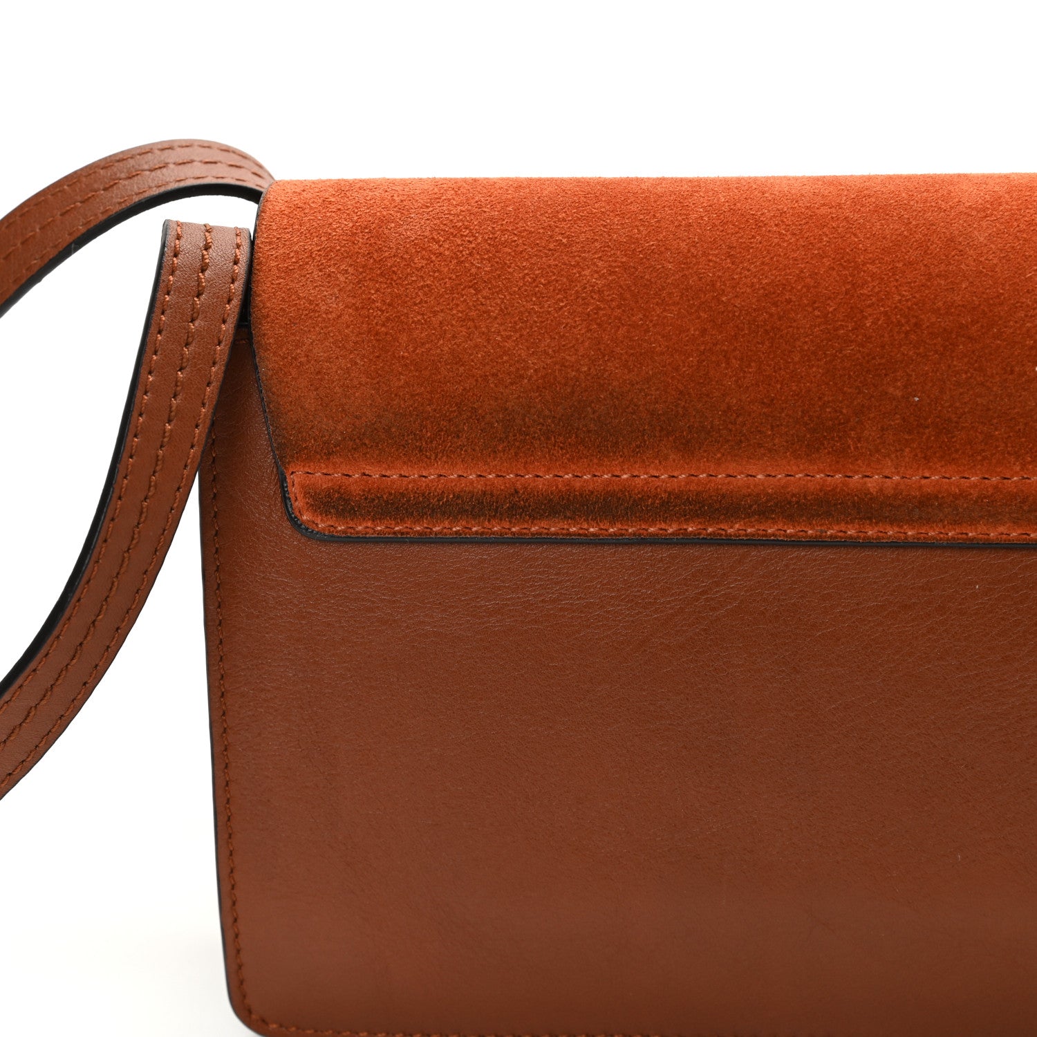 Chloe Suede Calfskin Small Faye Shoulder Bag Tobacco 16 of 17
