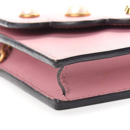 Gucci Calfskin Mini Peony Pearly Wallet on Chain Pink 7 of 10