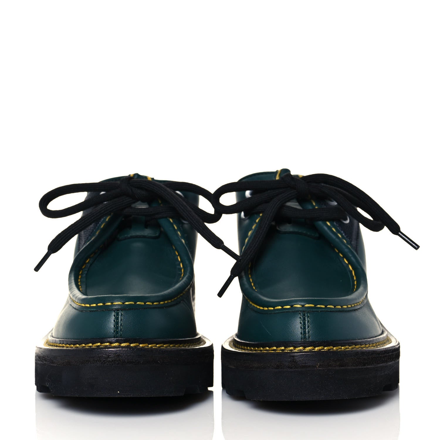 Louis Vuitton Calfskin Beaubourg Platform Derby Shoes 37.5 Green 2 of 9