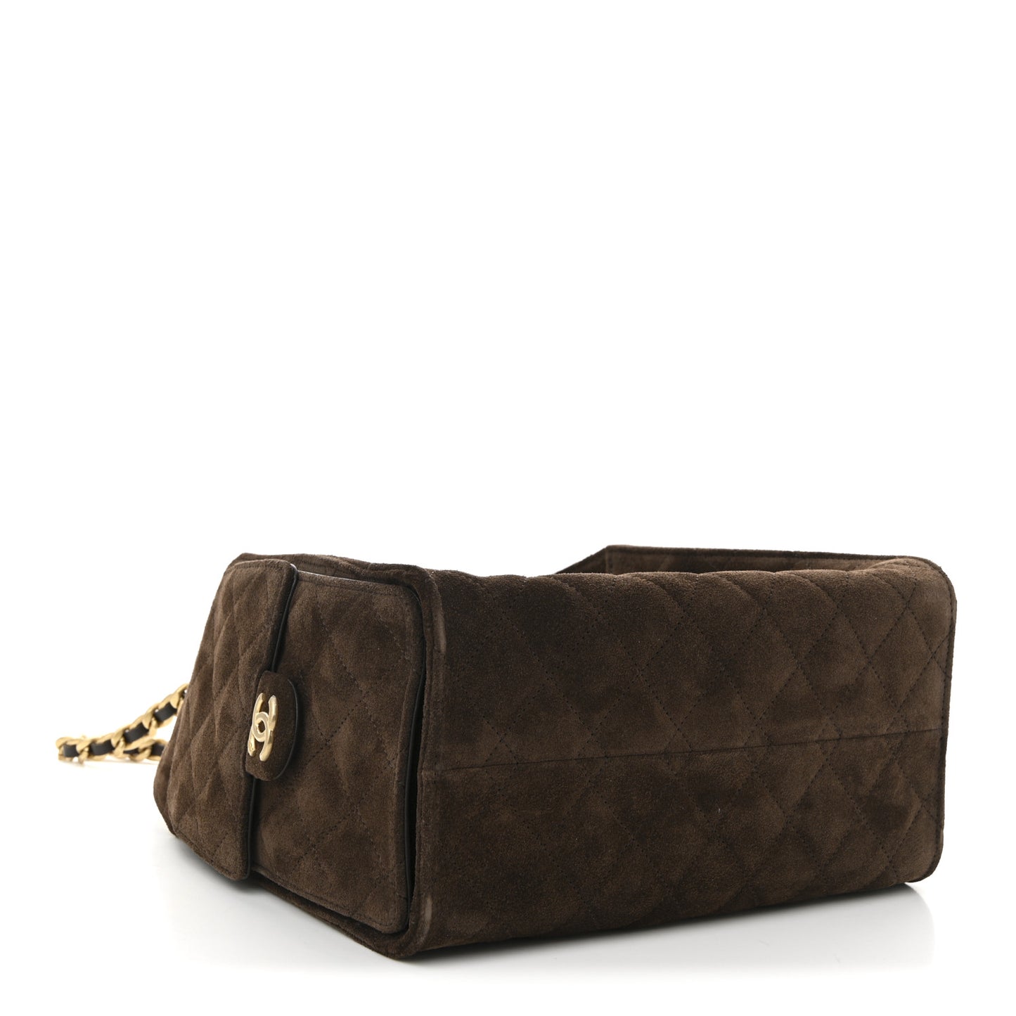 Suede Quilted Small Chanel 25 Handbag Dark Brown