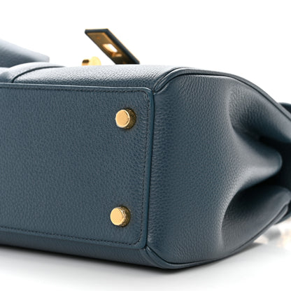 Celine Grained Calfskin Small 16 Top Handle Bag Petrol 10 of 14