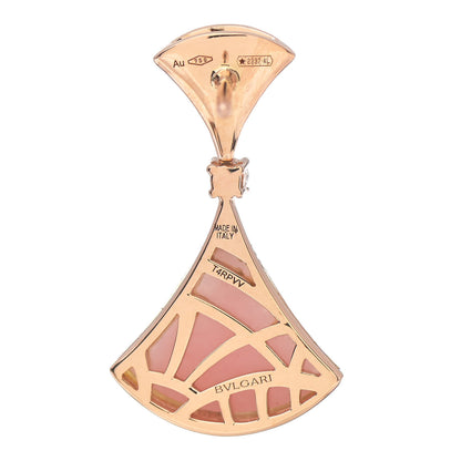 Bulgari 18K Rose Gold Diamond Pink Opal Divas' Dream Earrings 4 of 6